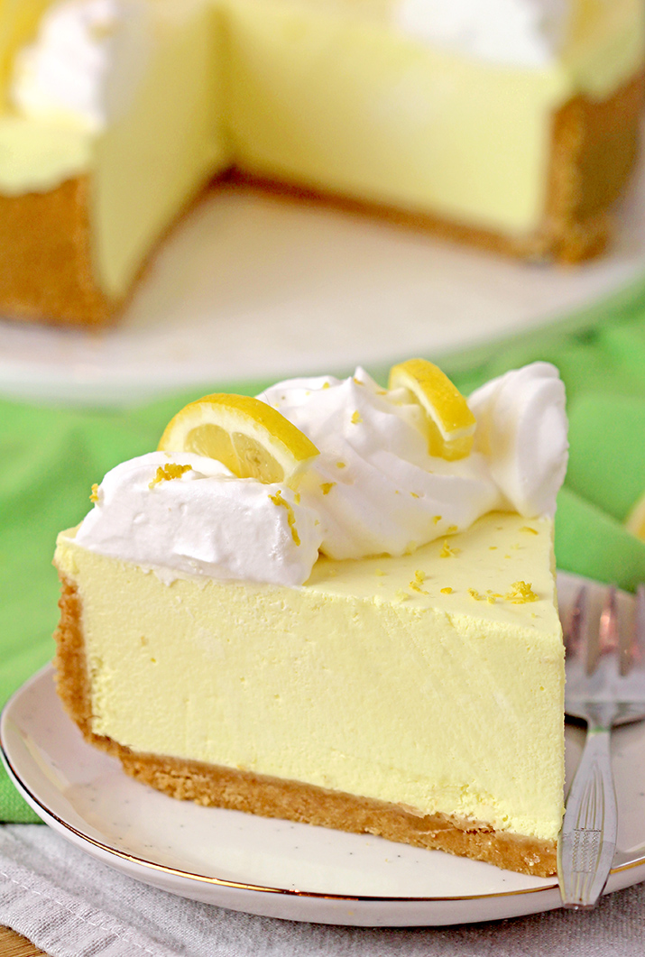 The Easiest Lemon Cheesecake – this no bake recipe with graham cracker crust, creamy cheesecake and lemon jello filling is so quick and easy to make and it’s perfect for Easter or any other holiday, as well as for hot summer days. 