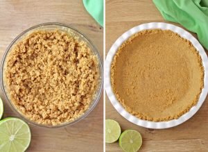 Homemade graham cracker crust with only three ingredients is tastier than the one you can buy in  supermarkets and it’s simple and easy to make. Combine the necessary ingredients, transfer to a pie plate, press and bake.