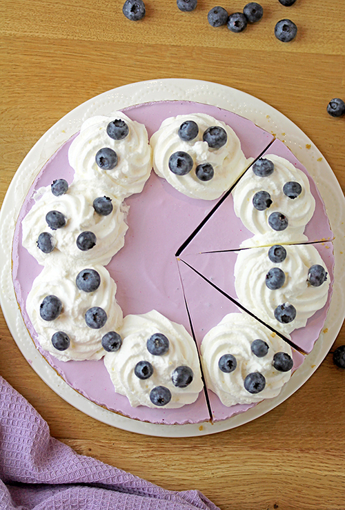 The Easiest Blueberry Cheesecake - this no bake recipe with graham cracker layer and  creamy cheesecake with blueberry Jell-O is quick to make and you’ll surely enjoy its incredible taste. Whenever you wish for a blueberry dessert and you don’t have any blueberries at hand, make this quick and easy cheesecake and enjoy every bite of it.