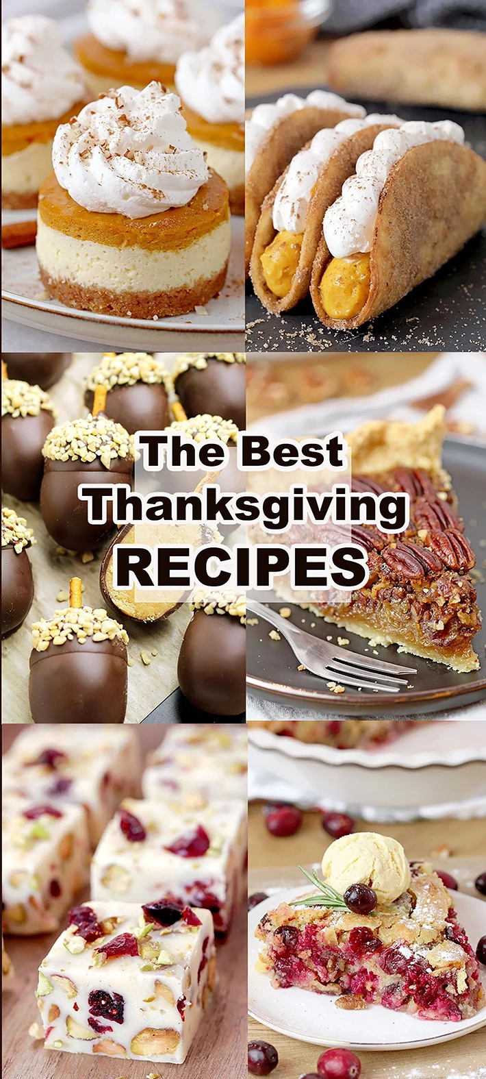 Here are Thanksgiving Recipes – perfect way to start your fall day. From Pumpkin Pie Tacos, Mini Pumpkin Pie Cheesecakes, Chewy Brown Butter Snickerdoodle Cookies to Cranberry Pistachio Fudge, Cranberry Cheesecake Fluff Salad there are plenty of Thanksgiving RECIPES to choose..