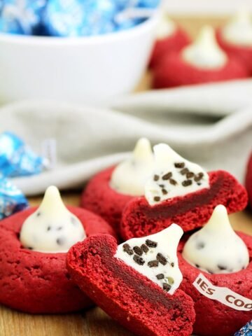 Holiday Red Velvet Kiss Cookies