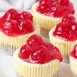 These Mini Cherry Almond Cheesecakes with graham cracker crust, creamy almond cheesecake layer, topped with cherry pie filling are very tasty and easy to make. You can prepare these lovely sweets with a refreshing taste for any occasion throughout  the year, as well as for the upcoming Valentine's Day.