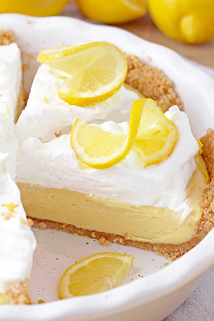 Easy Lemon Pie is a quick and simple recipe for a refreshing lemon pie with a crisp graham cracker crust, creamy filling made with sweetened condensed milk, and a light whipped topping – the perfect dessert for any season, especially spring and summer. I also love making this pie for Easter!