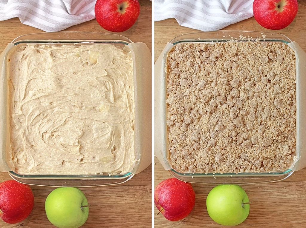 Spread the batter into a 9x9-inch pan lined with parchment paper. Bake at 350°F for about 50 minutes. Let cool for approximately 30 minutes.