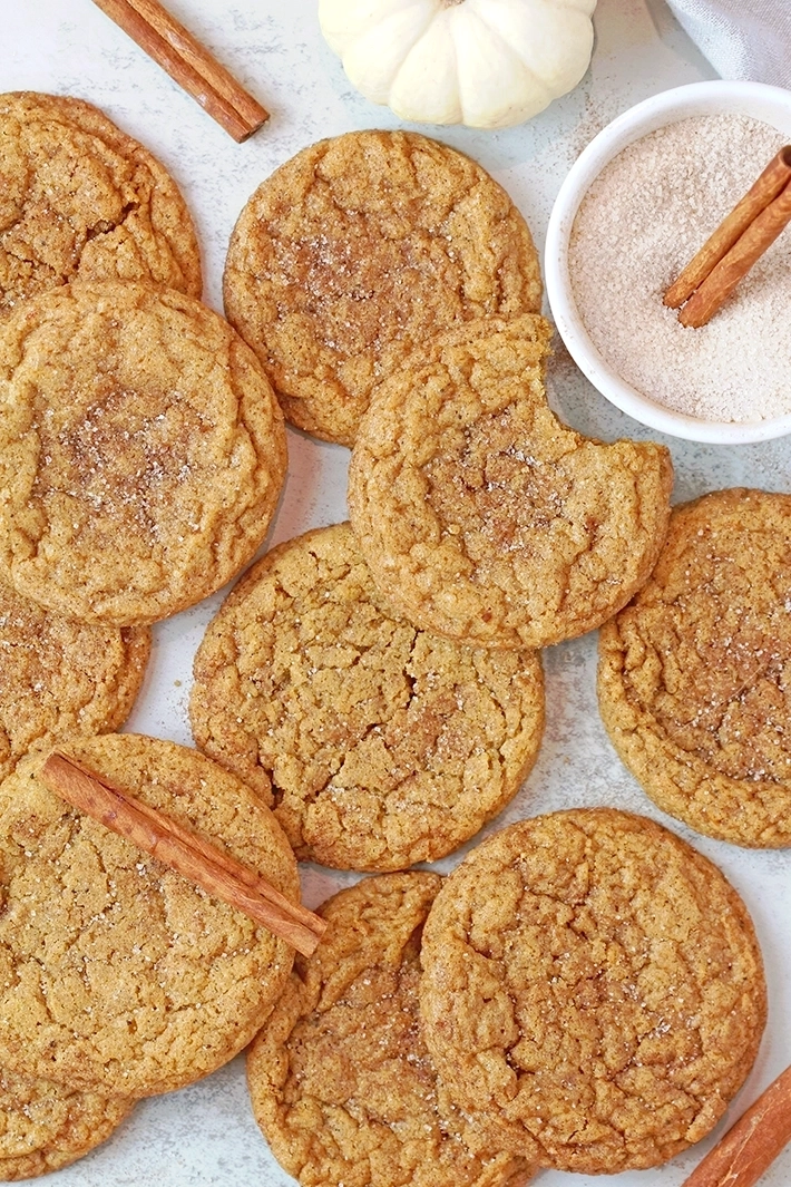 These Brown Butter Pumpkin Snickerdoodles are soft and chewy, coated in cinnamon and sugar, and super easy and quick to make — the perfect fall cookies! Enjoy cozy autumn days with a cup of warm tea or coffee and a batch of Brown Butter Pumpkin Snickerdoodles. Make those gloomy fall days warm and cozy!
