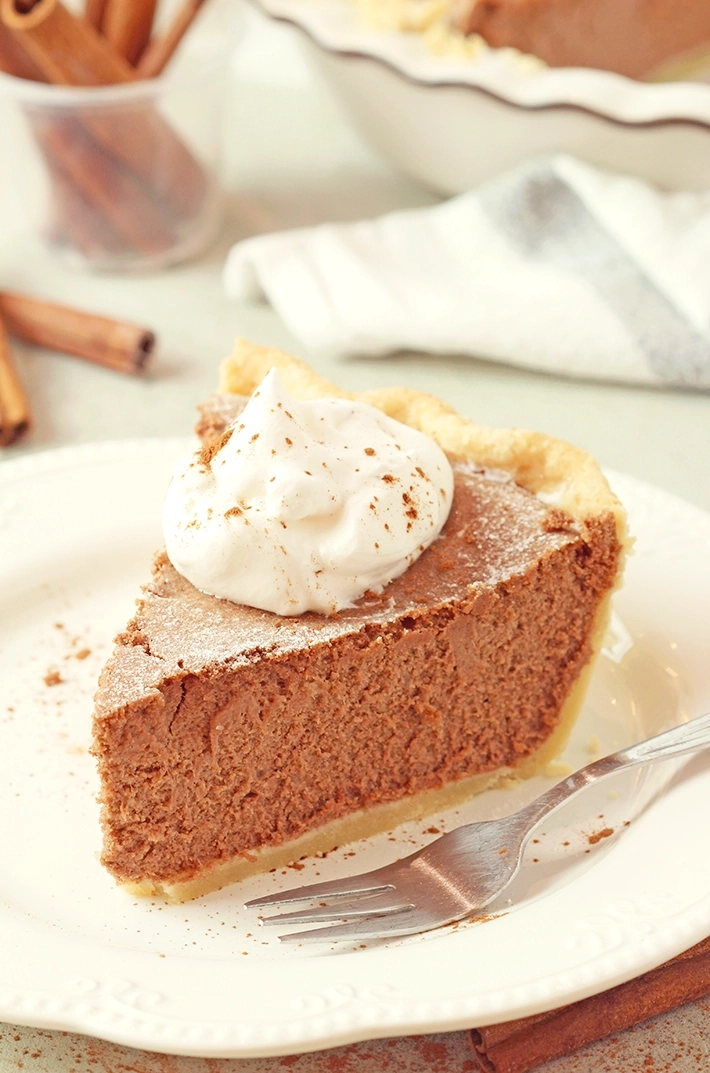 The Best Cinnamon Pie with a creamy cinnamon custard filling and buttery pie crust, an easy Thanksgiving or Christmas dessert