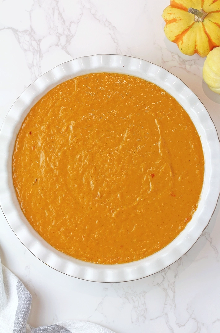 This Easy Crustless Pumpkin Pie is a perfect Thanksgiving recipe that can be prepared in just a few minutes! No crust, fewer calories, and a total time-saver! Quick and simple, rich in flavor, creamy, and silky-smooth - this pie is the perfect choice for a fall dessert.