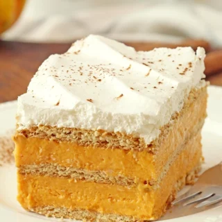 This quick and easy No-bake Pumpkin Eclair Cake, made with layers of graham crackers and rich layers of pumpkin filling , topped with whipped topping, is the perfect fall dessert! Ready in only 10 minutes plus chill time, it’s great for gatherings and holidays - especially Thanksgiving.