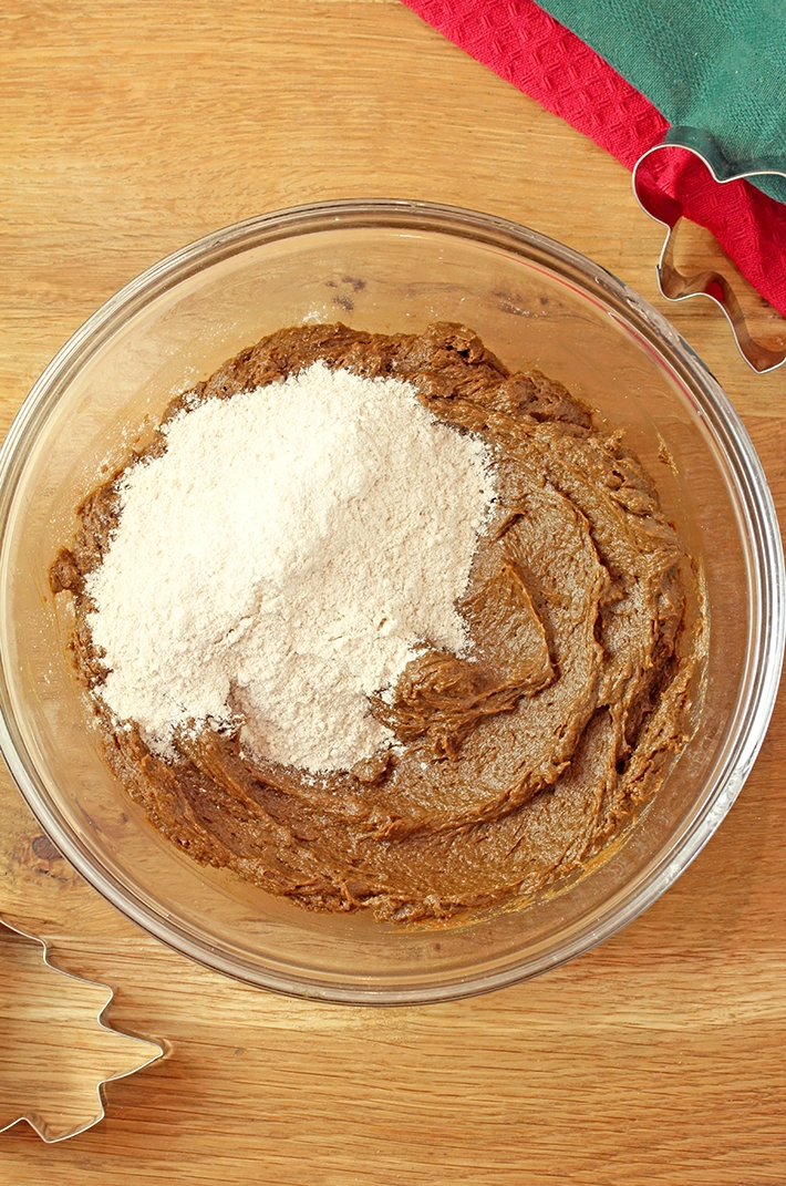 Combine the dry and wet ingredients to form a soft dough.