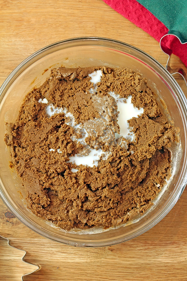Combine the dry and wet ingredients to form a soft dough.