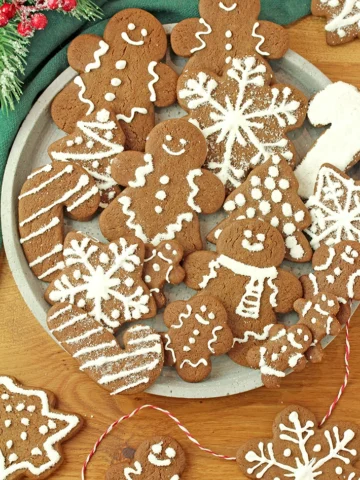 Soft Gingerbread Cookies with Royal Icing