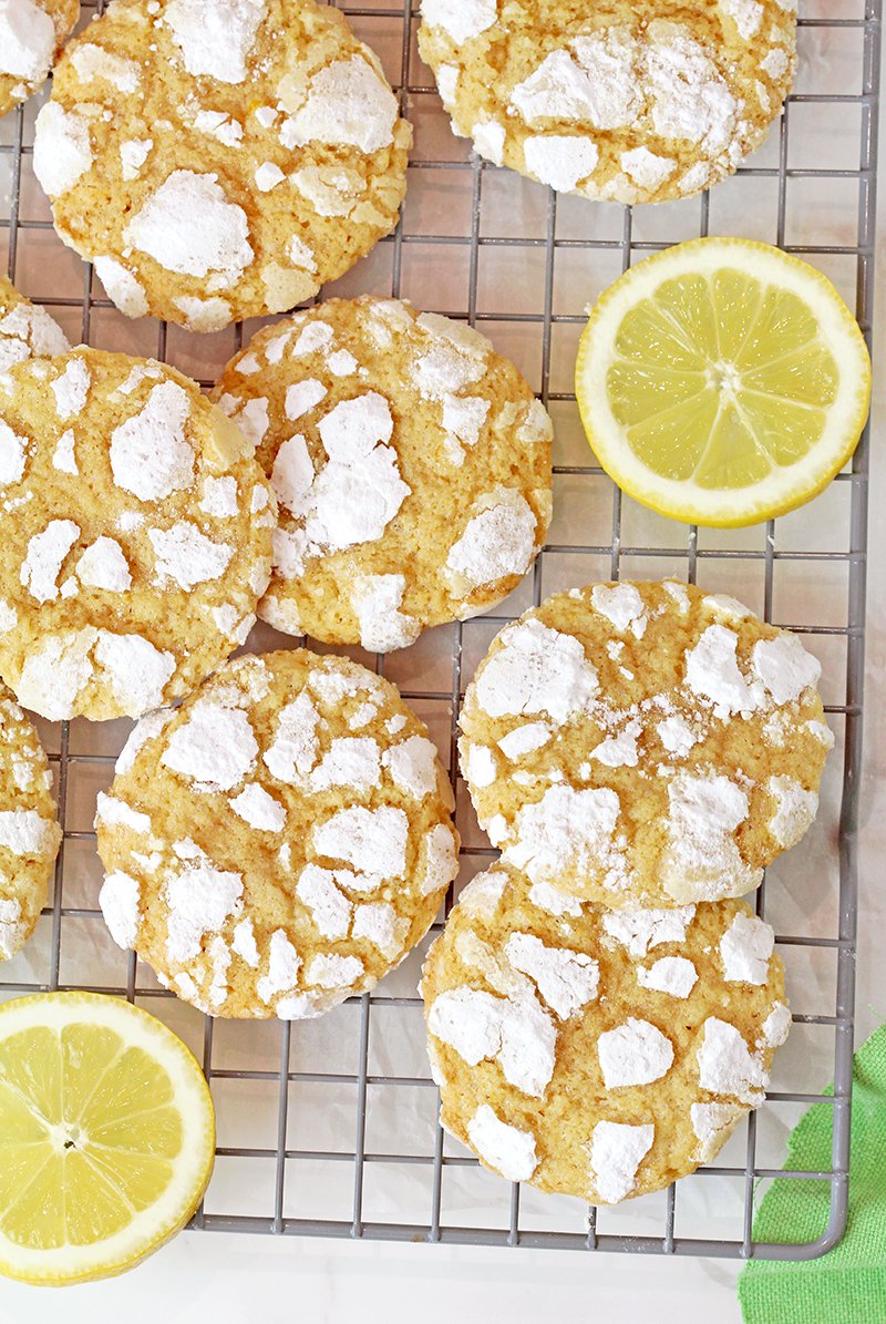 Easy Lemon Crinkle Cookies – Soft & Chewy with fresh lemon juice and zest, perfect for Easter! Tender, chewy, and coated in powdered sugar for the ultimate crinkle.