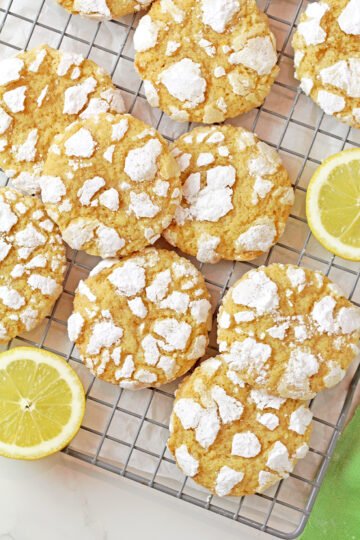 Easy Lemon Crinkle Cookies – Soft & Chewy with fresh lemon juice and zest, perfect for Easter! Tender, chewy, and coated in powdered sugar for the ultimate crinkle.