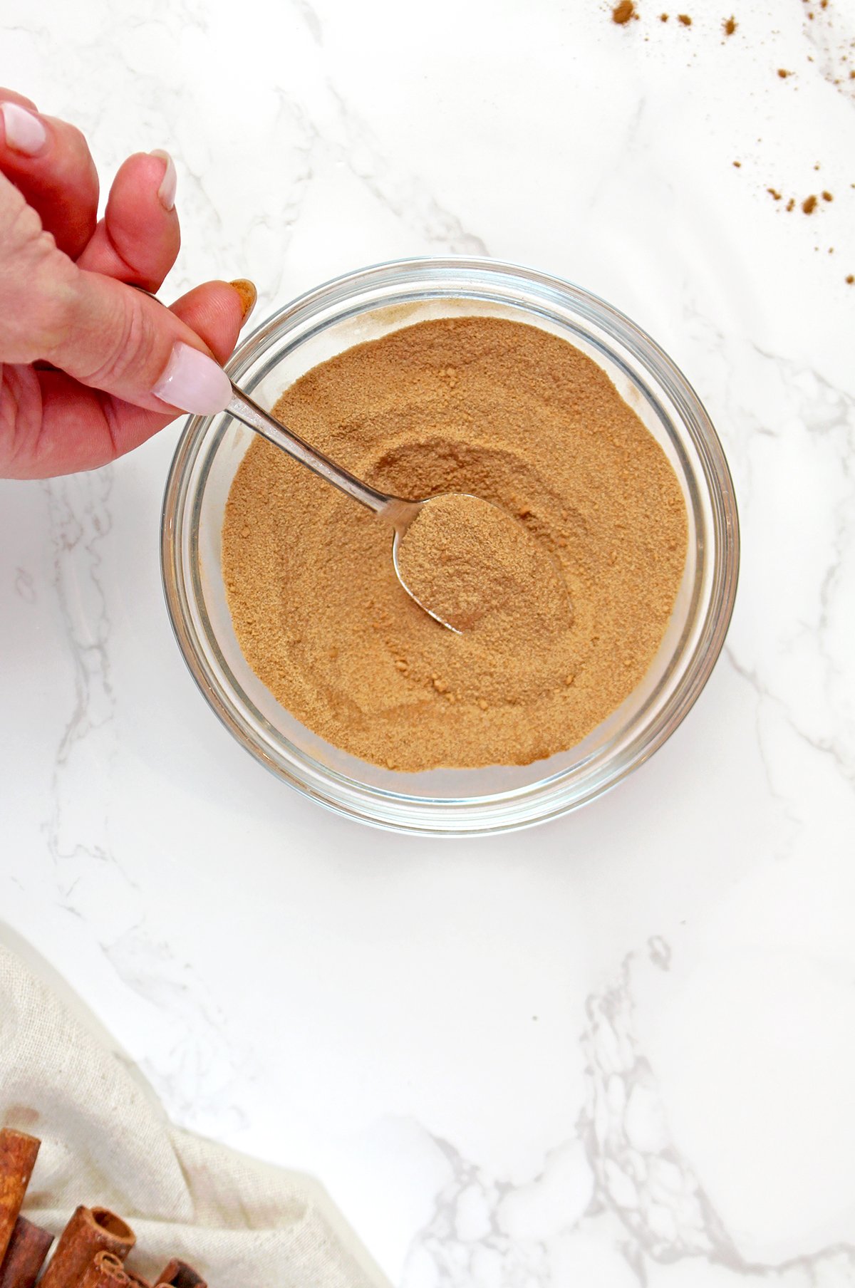 Step 1 - Cinnamon sugar mixture in a small bowl.